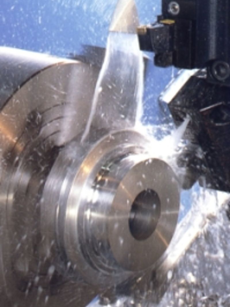Impact piston being machined